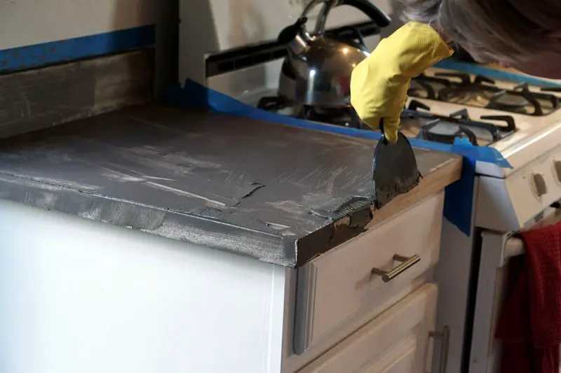 Lovely Imperfection Diy Concrete Countertops Over Laminate